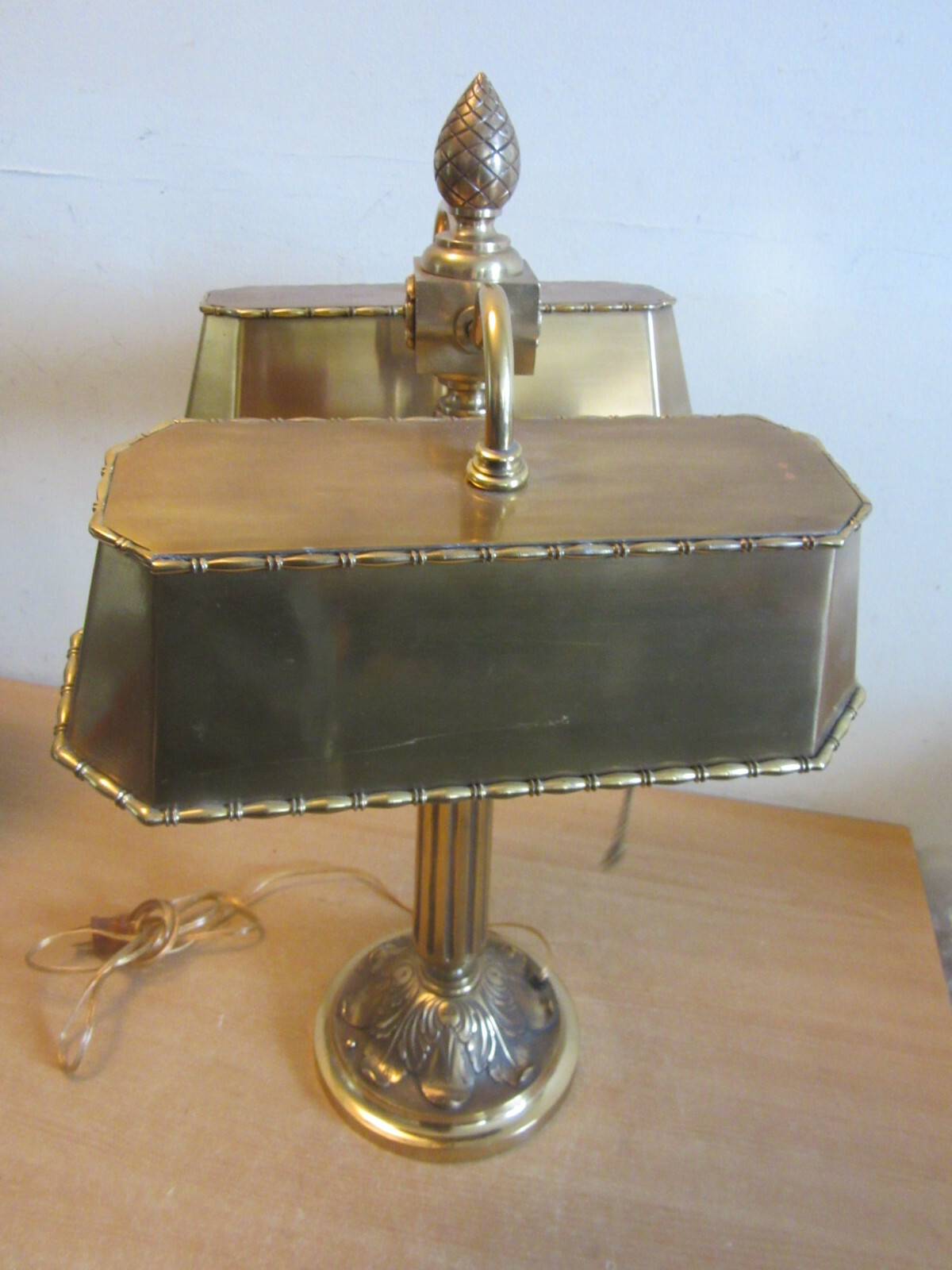 Antique Bronze / Brass restored high quality Partners desk Lamp double