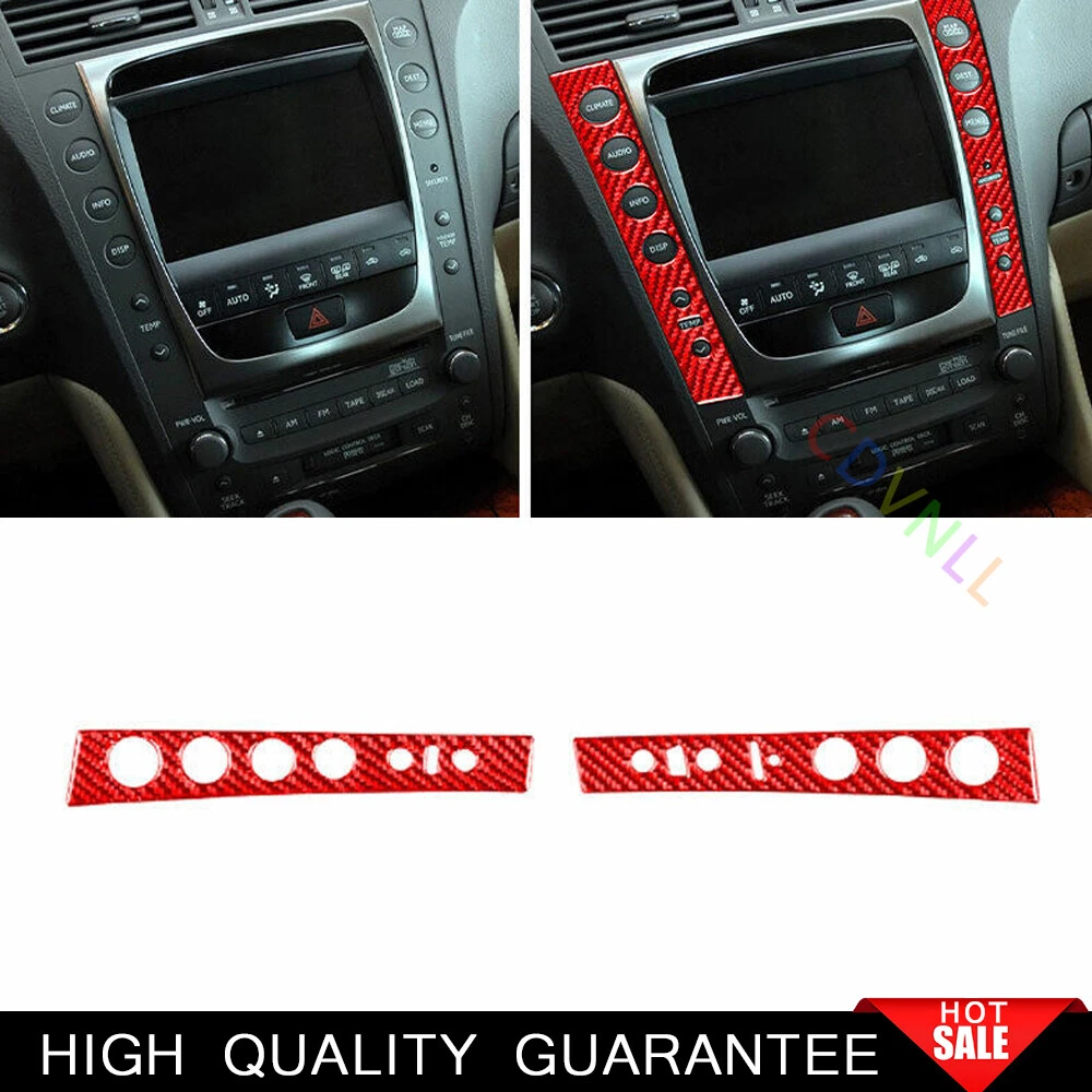 For Lexus GS350 450h 07-11 Real Red Carbon Fiber Center Console Button Switch 2X
