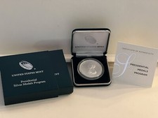 1oz 99.9% SILVER PRESIDENTIAL MEDAL. JAMES KNOX POLK.   WITH OGP AND COA.