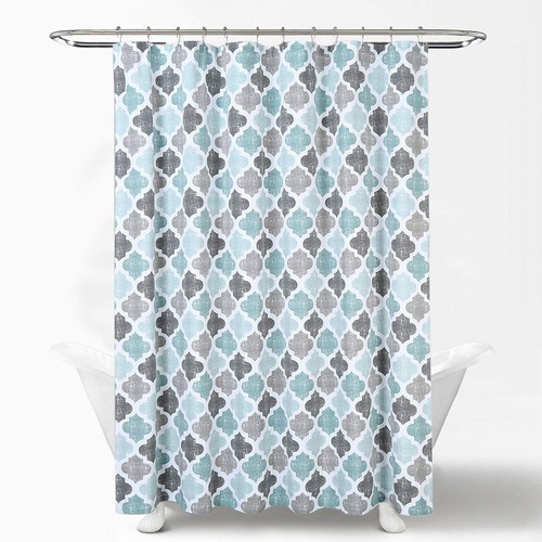 Shower Curtain Waterproof European Geometric Printing Bathroom Curtain 12 Hooks - Picture 32 of 34