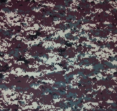 DIGITAL CAMO MAROON BLACK POLYESTER KNIT INTERLOCK