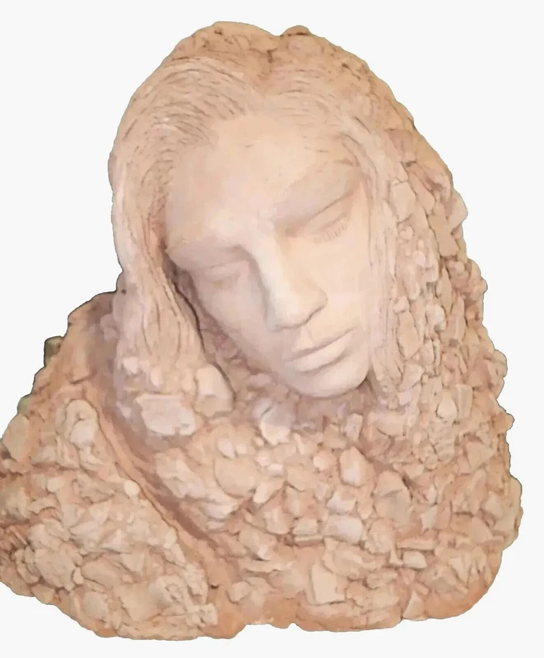 Terracotta Woman's Head Sculpture Fountain Decor Feng Shui Garden Art Stunning - Image 2 of 4