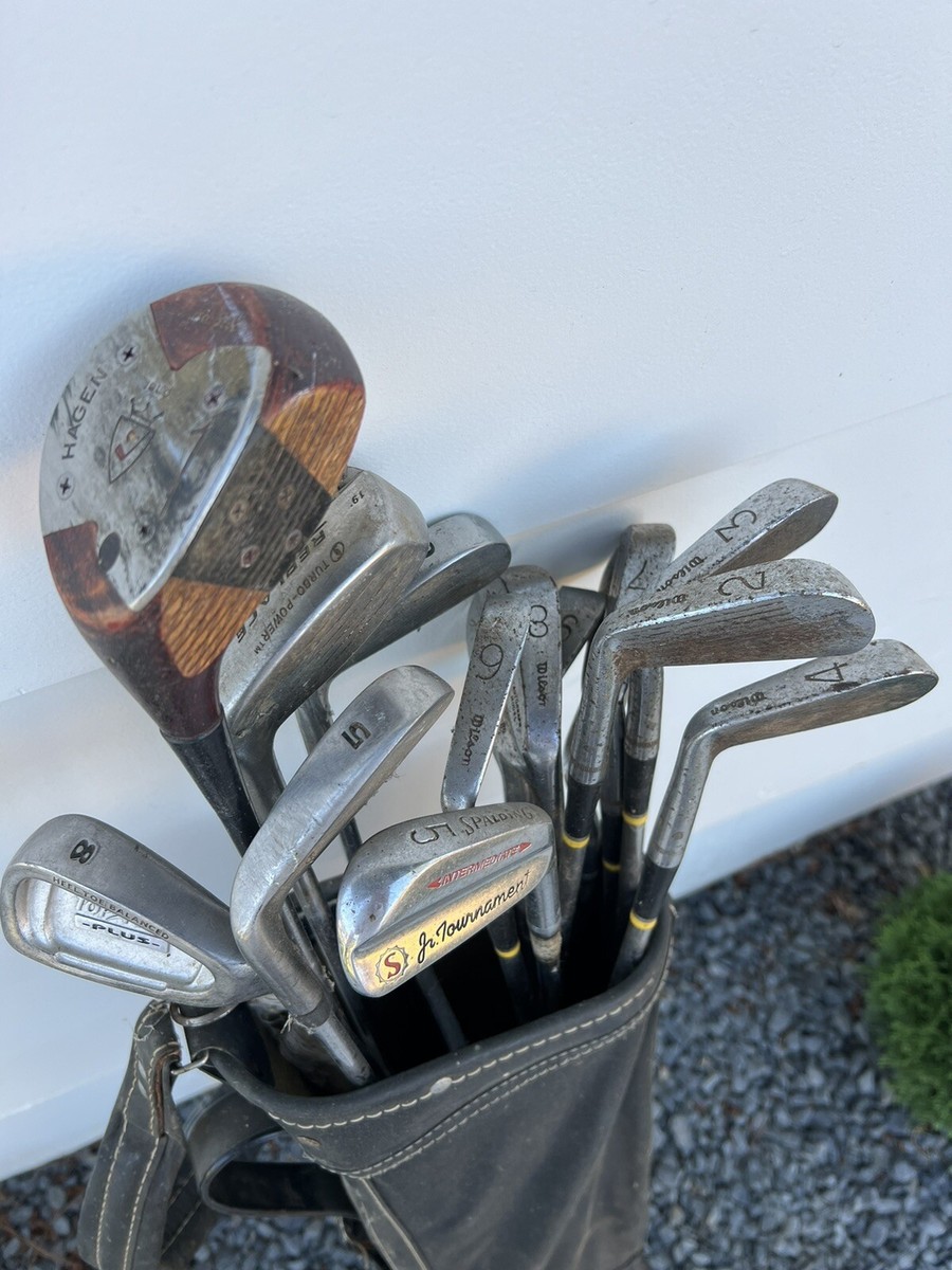 Vintage Black Spalding Carry Golf Bag With Full Set Of Clubs | eBay