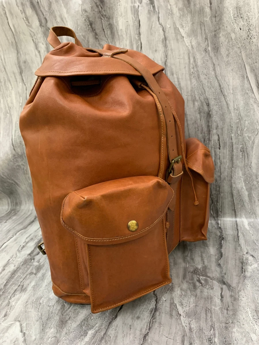 Rare Double RL Ralph Lauren Riley Leather Backpack RRL Military Rucksack Bag