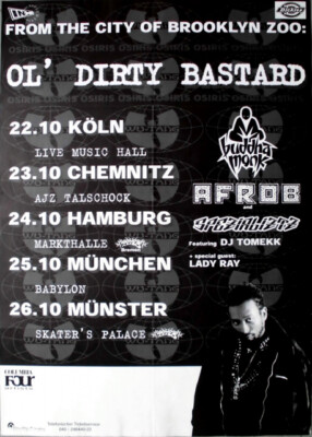 OL' DIRTY BASTARD - 1996 - In Concert - Brooklyn Zoo Tour - Poster