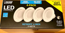 Feit Electric Retrofit Kit LED Dimmable 4 Inch with Screw Base Adapters 4 Pack