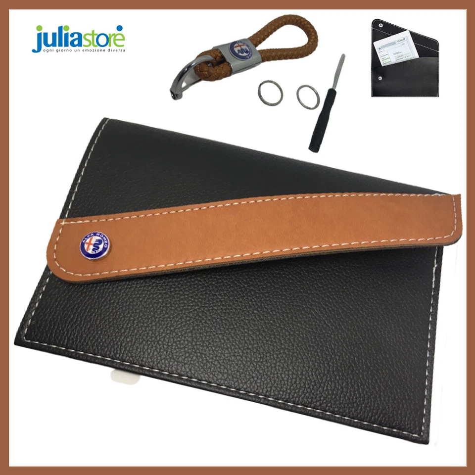 PORTA DOCUMENTI Auto Per ALFA ROMEO Portadocumenti Libretto Finta Pelle - Immagine 3 di 4