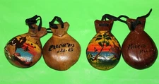 Vintage Wood Hand Painted Castanets - Puerto Rico 1950s