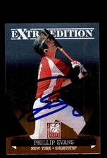 Signed Baseball Card Auto Phillip Evans 2011 Donruss Elite #84 New York Mets