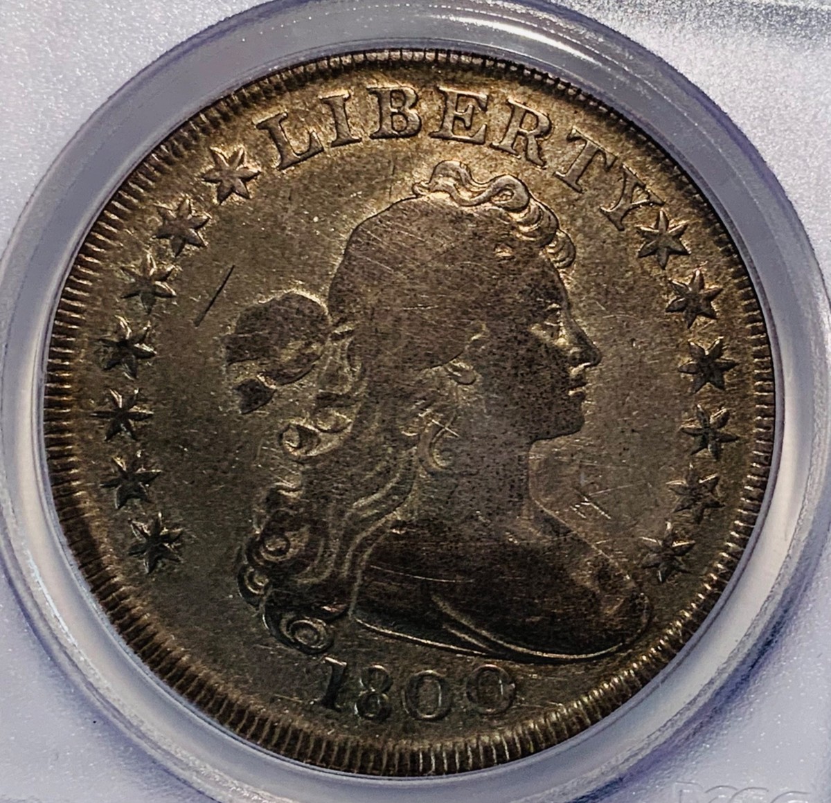 1800 PCGS Genuine Scratch Fine Details Draped Bust Silver Dollar