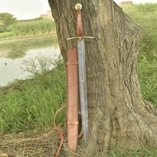 Hand Forged Damascus Steel Viking Sword Sharp Battle Ready Medieval Gift Sword