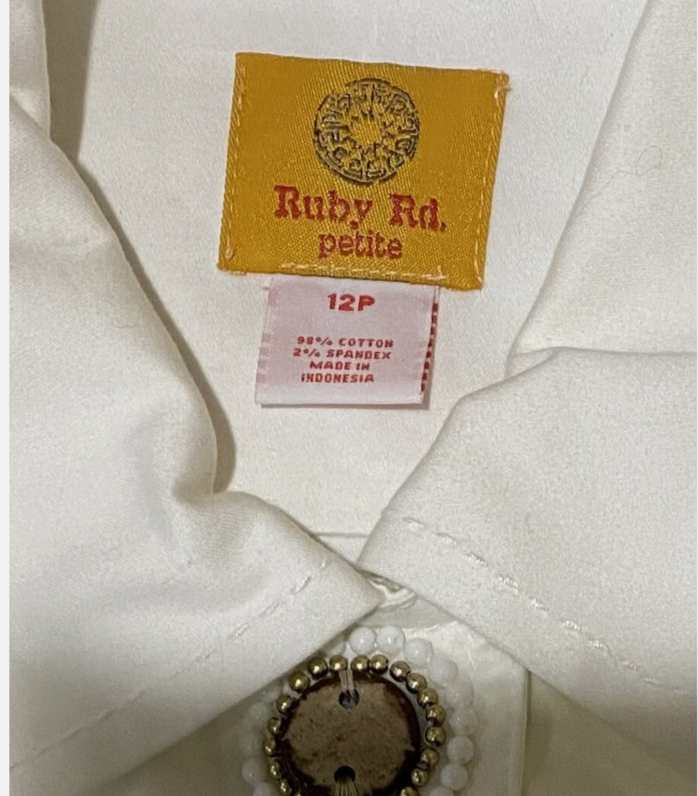 Ruby Rd 12P White Snap Front Jacket Stretch Cotto… - image 12