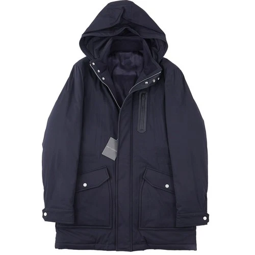 Brett Johnson 'St. Moritz' Navy Blue Padded Silk Parka M (Eu 50) NWT Coat - product listing photo