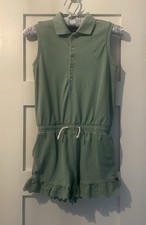 Polo Ralph Lauren Sage Green Stretch Shorts Romper Girl  s Size: M 8-10 EUC 