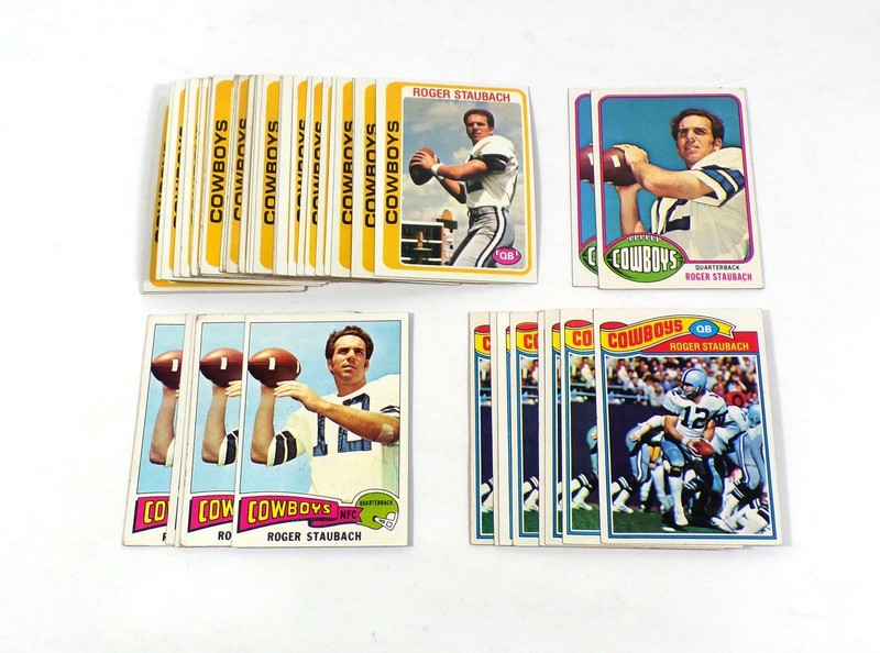 Lot of (50) 1975 to 1978 Topps Roger Staubach Cowboys
