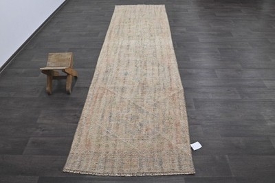 Vintage Türkischer Läufer Teppich 3x11ft Wolle Anatolisch Handarbeit Flur Ous...