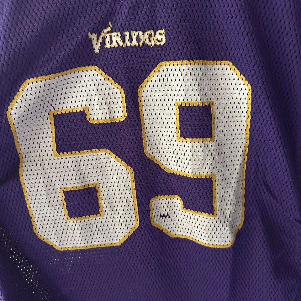 Camiseta Minnesota Vikings juvenil XL roxa futebol americano NFL Jared Allen 69 Reebok - Imagem 4 de 4