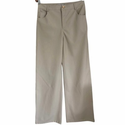 Zara Cream Classic Straight-Leg Trousers | 6