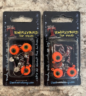 #ad 2 Brand New Big T Crappie Whirlybird Jig Heads From Jenko Fishing Unopened Pkg $8.95