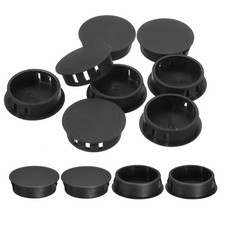 12Pcs 32mm 1-1/4" Flush Type Panel Round Snap in Fastener, Black