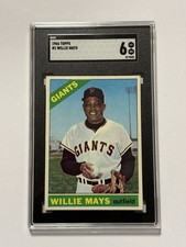 1964 Topps #1 Willie Mays Sgc 6 Giants Perfect Centering