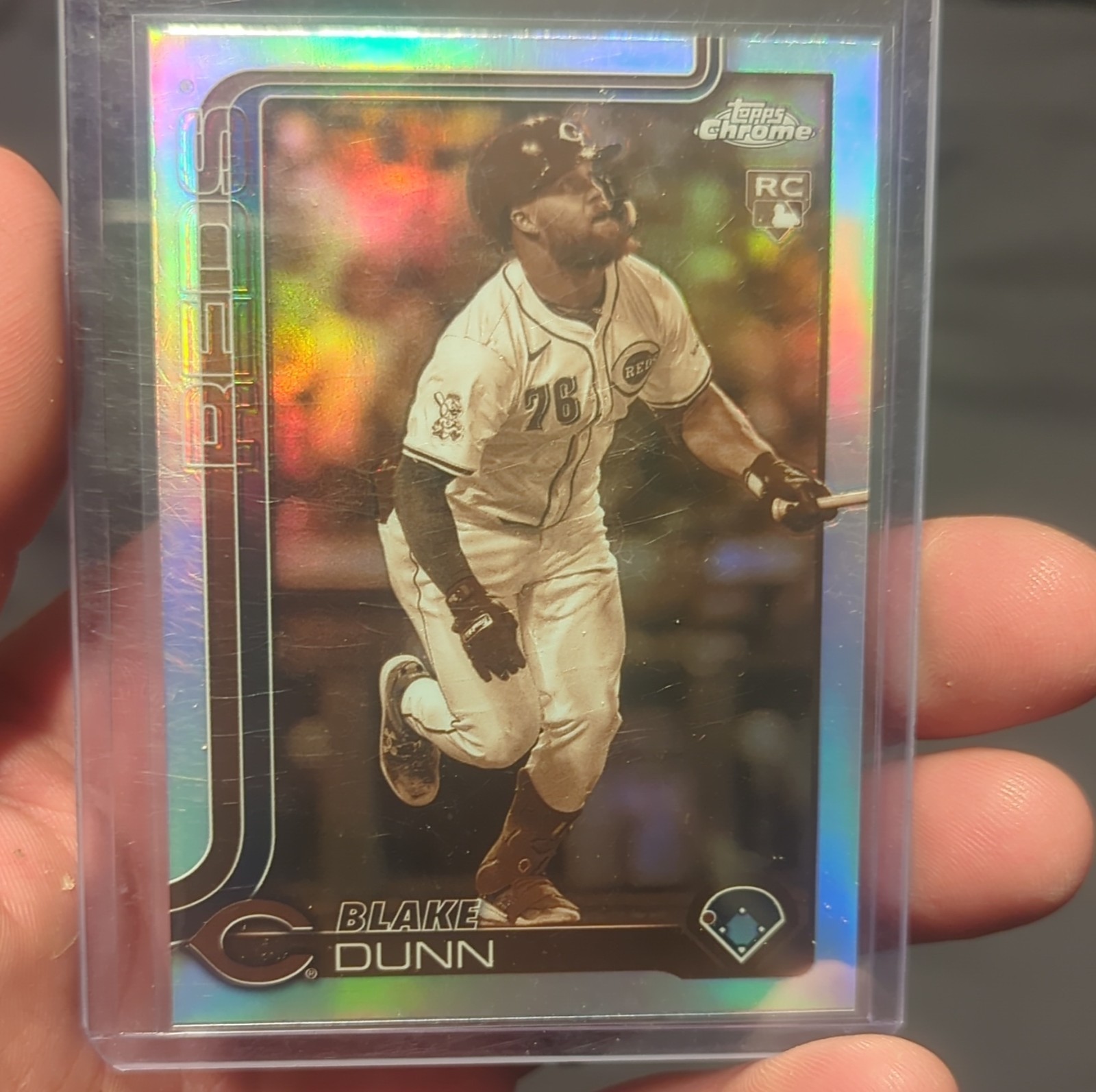 Topps 2025 Chrome Blake Dunn #161 Cincinnati Reds Sepia Refractor Rookie