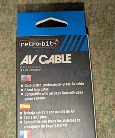 Sega Saturn 6ft AV A/V Audio Video Lead / Cable Gold "BRAND NEW IN BOX"