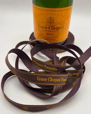 Veuve Clicquot Ponsardin Champagne Ribbon - Brown Orange - By The Yard - Rare