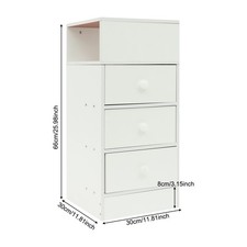 Bedside Cabinet with Drawers, Narrow Nightstand, Small Nightstand with Drawers