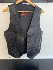 Vintage Hot leathers  Men’s Black Leather Vest