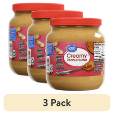 3 pack Great Value Creamy Peanut Butter, 64 oz