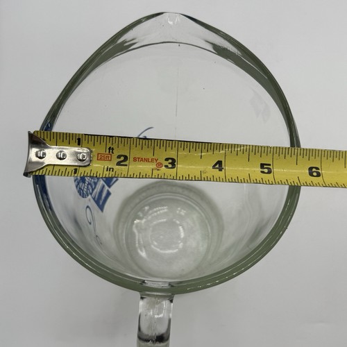 Vintage 1970's Pabst Blue Ribbon Beer 9” Heavy Duty Glass Pitcher Blue Logo EUC - Picture 10 of 10