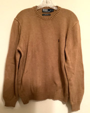 Polo Ralph Lauren Tan/Camel Crew Neck Sweater 100 Cotton Sz L