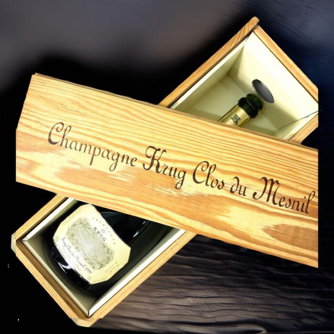 Clos du Mesnil 1990 KRUG 750ml empty bottle Special wooden box