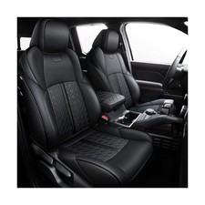 Carlimeki Leather Seat Covers Custom Fit for Tacoma Gen 4th 2024-2026 Doubl...