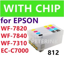 Refillable Ink Cartridge T812 812 XL with chip for WF7840 WF7820 WF7310