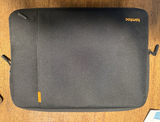 tomtoc A13 E01D 13 in Padded Zipper Laptop Sleeve Case Black Polyester