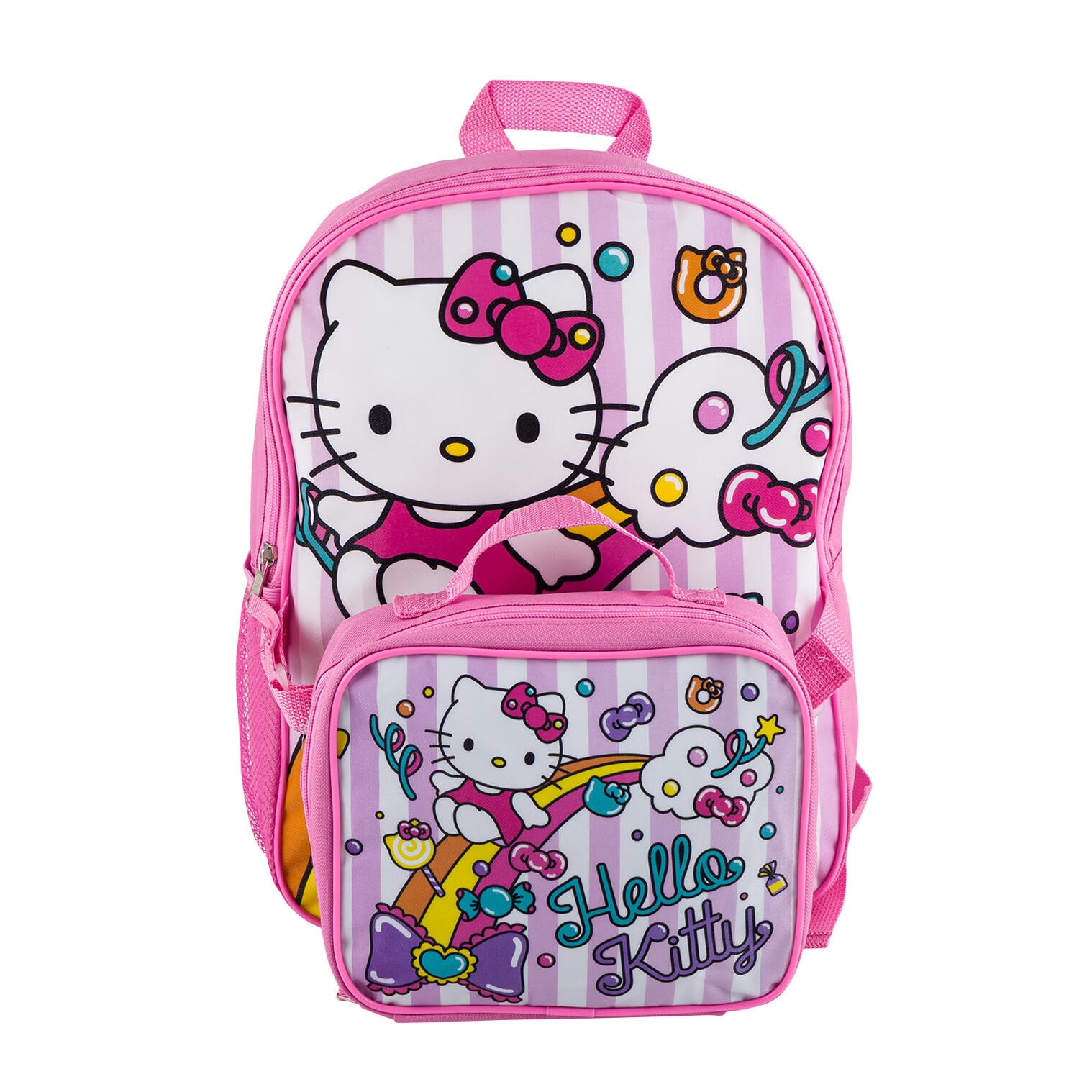 Hello Kitty Rainbow Cloud Backpack with Lunch Bag 16 Inch Large Size