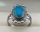 SUPER Bell Trading Post Old Pawn Sterling Silver Vintage Turquoise Ring Size 7.5