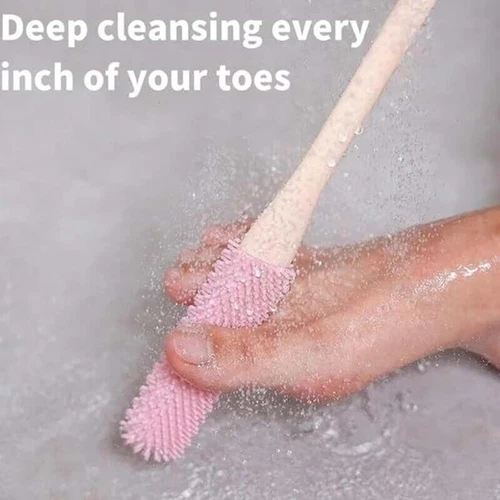 Toe Gap Cleaning Brush, Foot Scrubber in Shower, Long Handle Silicone Foot Brush - Picture 6 of 17