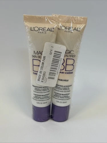 2 X LOREAL "FAIR" Magic Skin Beautifier BB Cream, New/Sealed, FREE SHIP