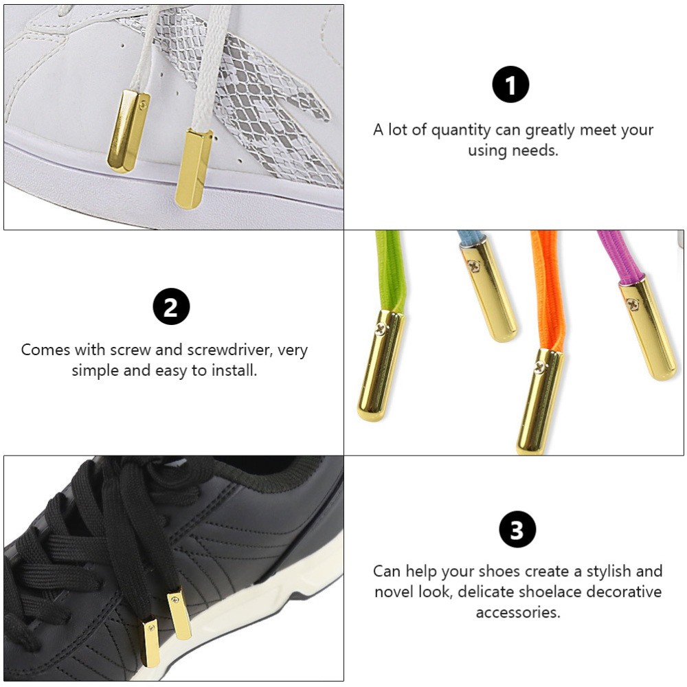 APL Set 2 Lacci per Scarpe Testa in Metallo Abbellimenti Charmshoelace Decorazioni