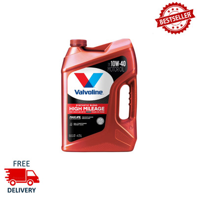 (1 PACK) Valvoline High Mileage MaxLife 10W-40 Synthetic Blend Motor Oil 5 QT