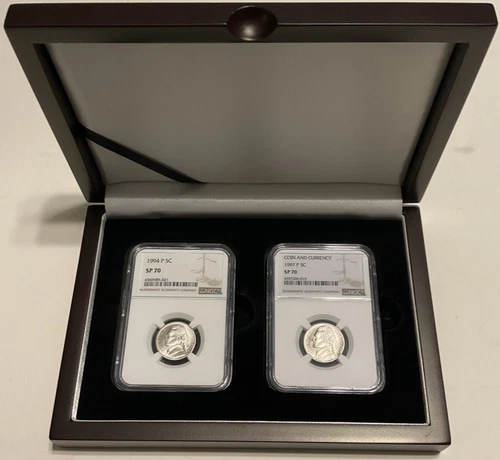 1994-P & 1997-P Matte Proof Jefferson Nickel Set NGC SP 70 W/Display Box