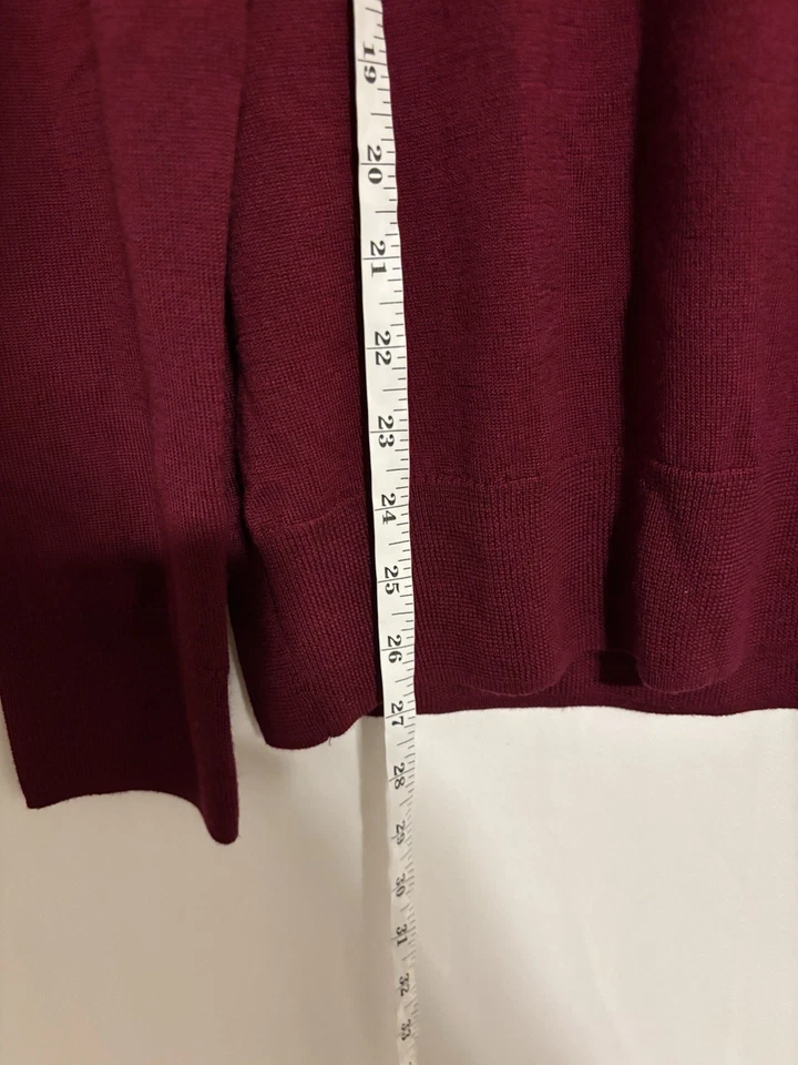Brooks Brother Sweater Medium Mens Crewneck Burgundy Merino Wool New - Image 3 of 4