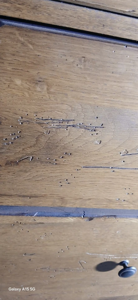 Broyhill Attic Heirlooms Collection cômoda de carvalho vaidade com espelho fazenda rural - Imagem 4 de 4