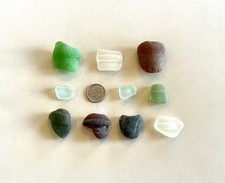 Beach Sea Glass 10 Pieces Colorful Bottle Lips Genuine Surf-tumbled Mendocino CA