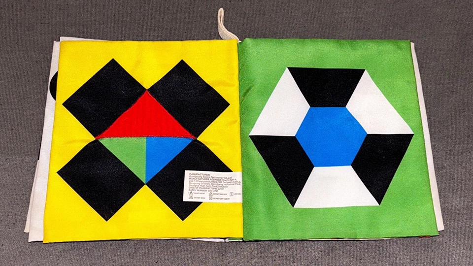 Knister Buch Beiens Visual Quiet Book Baby Formen Spiel Stoff Muster Farben - Bild 4 von 4