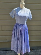 Blue Vintage 60s Evening Tea Length Dress ***see Descrp***