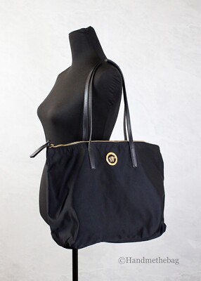 ヴェルサーチ　Medusa Head レザー ナイロンボストンバッグ（ブラック） GIANNI VERSACE Shoulder Bag Black Leather Medusa Head